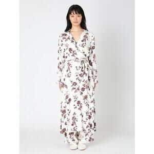 Gelato Pique Floral Pattern Wrap‎ Lounge Dress Robe Gown Women's One Size Japan